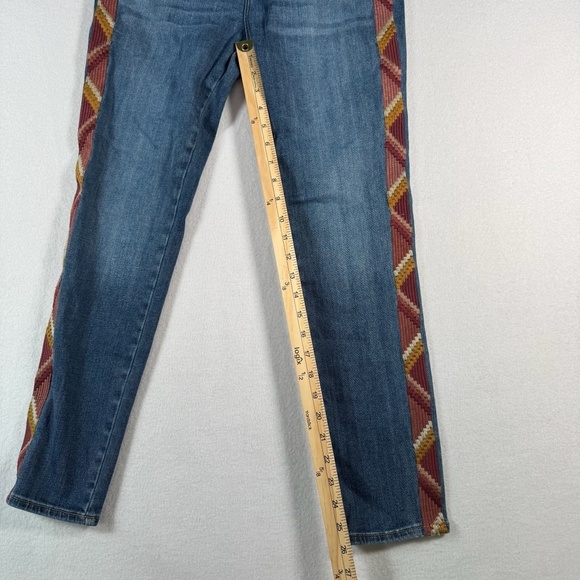 Driftwood Jeans Womens 27 Blue Jackie Skinny High Rise Medium Wash Embroidered - Picture 7 of 12